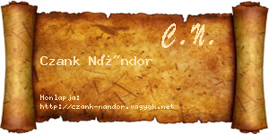 Czank Nándor névjegykártya